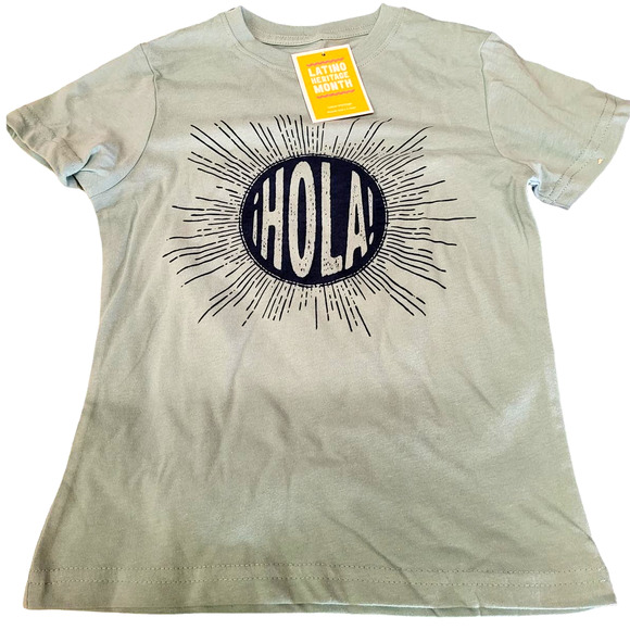 Women's Sunburst ¡HOLA! Shirt, Size Medium, Color: Blue/Mint, 100% Cotton Tee - Picture 2 of 4